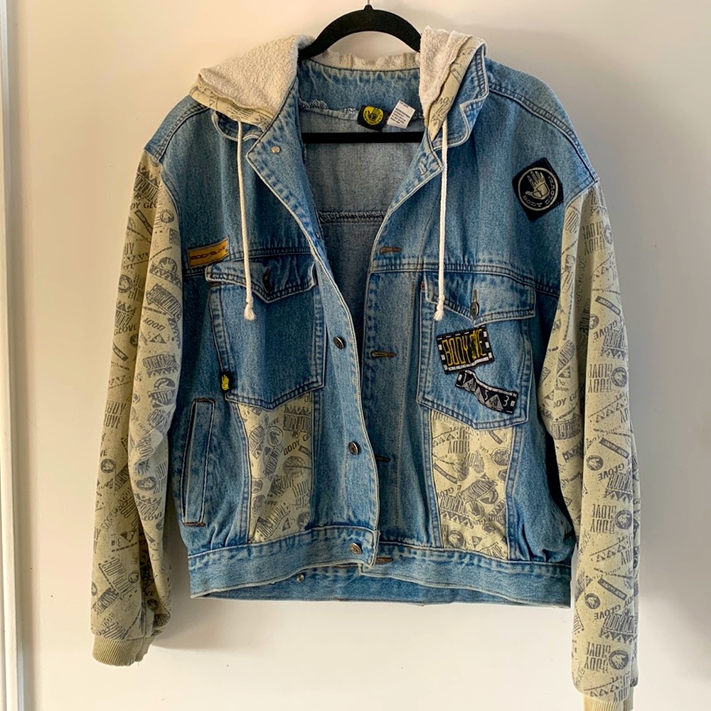 Body Glove Original Vintage Jeans Jacket Bomber Men Size Large Medium